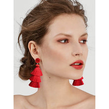 Load image into Gallery viewer, Me&amp;Hz Colorful Layered Tassel Earrings
