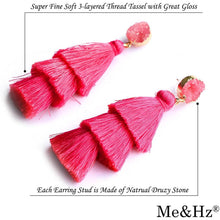 Load image into Gallery viewer, Me&amp;Hz Colorful Layered Tassel Earrings
