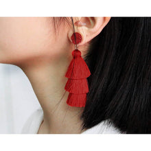 Load image into Gallery viewer, Me&amp;Hz Colorful Layered Tassel Earrings

