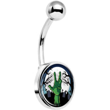 Load image into Gallery viewer, Cemetery Zombie Hand Halloween Belly Ring
