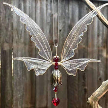 Load image into Gallery viewer, Memorial Butterfly Wind Chimes Angel Butterfly Wings Flying Bird Wind Chimes Art Wings Wind Chime Hummingbird Wind Chime Gift Of Love One Mom Dad Daughter Outdoor Large Chimes For Patio Garden Porch Yard Black Hanging Decoration
