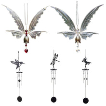 Load image into Gallery viewer, Memorial Butterfly Wind Chimes Angel  Wings Flying Bird Wind Chimes Garden Art Wings Wind Chime Patio Hummingbird Wind Chime Garden Hanging Decoration Outdoor Large Chimes For Patio  Porch Yard Black
