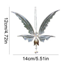 Load image into Gallery viewer, Memorial Butterfly Wind Chimes Angel  Wings Flying Bird Wind Chimes Garden Art Wings Wind Chime Patio Hummingbird Wind Chime Garden Hanging Decoration Outdoor Large Chimes For Patio  Porch Yard Black
