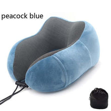 Load image into Gallery viewer, Memory Foam Neck Pillows Headrest Massage Cushion Travel Holiday Vacation Car Seat Rest Pad Neck Pillow Memory Foam Travel Office Car Embrace Cervical Pillow Cotton Neck Pillow Neck Pillow For Traveling Upgraded Travel Neck Pillow Travel Accessories

