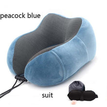 Load image into Gallery viewer, Memory Foam Neck Pillows Headrest Massage Cushion Travel Holiday Vacation Car Seat Rest Pad Neck Pillow Memory Foam Travel Office Car Embrace Cervical Pillow Cotton Neck Pillow Neck Pillow For Traveling Upgraded Travel Neck Pillow Travel Accessories

