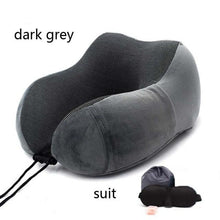 Load image into Gallery viewer, Memory Foam Neck Pillows Headrest Massage Cushion Travel Holiday Vacation Car Seat Rest Pad Neck Pillow Memory Foam Travel Office Car Embrace Cervical Pillow Cotton Neck Pillow Neck Pillow For Traveling Upgraded Travel Neck Pillow Travel Accessories
