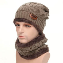 Load image into Gallery viewer, Men And Women Knitted Winter Scarf &amp; Hat Fleece Lined Bonnet Beanies
