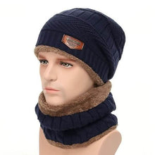 Load image into Gallery viewer, Men And Women Knitted Winter Scarf &amp; Hat Fleece Lined Bonnet Beanies
