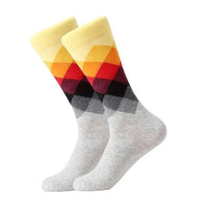 Load image into Gallery viewer, Men Cotton Socks Gradient Color Summer Style Long Wedding Sock Men  Knee High Business Socks Man Socks Men's Ladies Novelty Bright Colorful Patterned Cotton Socks
