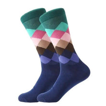 Load image into Gallery viewer, Men Cotton Socks Gradient Color Summer Style Long Wedding Sock Men  Knee High Business Socks Man Socks Men's Ladies Novelty Bright Colorful Patterned Cotton Socks
