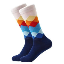 Load image into Gallery viewer, Men Cotton Socks Gradient Color Summer Style Long Wedding Sock Men  Knee High Business Socks Man Socks Men's Ladies Novelty Bright Colorful Patterned Cotton Socks
