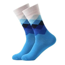 Load image into Gallery viewer, Men Cotton Socks Gradient Color Summer Style Long Wedding Sock Men  Knee High Business Socks Man Socks Men's Ladies Novelty Bright Colorful Patterned Cotton Socks
