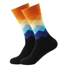 Load image into Gallery viewer, Men Cotton Socks Gradient Color Summer Style Long Wedding Sock Men  Knee High Business Socks Man Socks Men's Ladies Novelty Bright Colorful Patterned Cotton Socks
