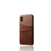 Load image into Gallery viewer, Men Leather Durable Shockproof Protective Cover For iPhone 14 Pro 13 Pro MAX Luxury Leather Card Holder Phone Case Stylish Leather Cover For iPhone 2 Credit Card Slots Holders Compatible for iPhone 13
