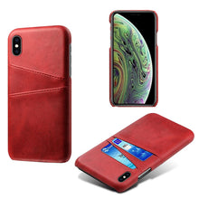 Load image into Gallery viewer, Men Leather Durable Shockproof Protective Cover For iPhone 14 Pro 13 Pro MAX Luxury Leather Card Holder Phone Case Stylish Leather Cover For iPhone 2 Credit Card Slots Holders Compatible for iPhone 13
