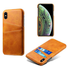 Load image into Gallery viewer, Men Leather Durable Shockproof Protective Cover For iPhone 14 Pro 13 Pro MAX Luxury Leather Card Holder Phone Case Stylish Leather Cover For iPhone 2 Credit Card Slots Holders Compatible for iPhone 13
