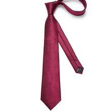 Load image into Gallery viewer, Men Luxury Red Silk Necktie Matching Cufflinks Set For Men Bridegroom Wedding Business Necktie Elegant Design Ideal Gift For Men
