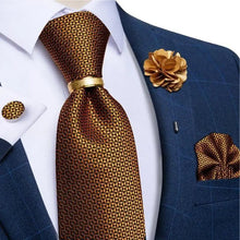 Load image into Gallery viewer, Men Luxury Red Silk Necktie Matching Cufflinks Set For Men Bridegroom Wedding Business Necktie Elegant Design Ideal Gift For Men
