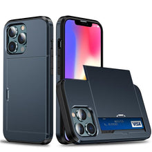 Load image into Gallery viewer, Men Luxury Wallet Card Holder Slot Phone Case For iPhone 13 Pro 12 Pro Max Business Phone Card Holder Bumper Cover Storage Case Compatible With iPhone
