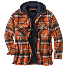 Load image into Gallery viewer, Men's Autumn Winter Jacket Plaid Hooded Long Sleeve Basic Casual Shirt Jackets  Men's Long Sleeve Soft Warm Jacket With Hood Hooded Shirt Jacket Soft Long Sleeve Outdoor Clothes For Men
