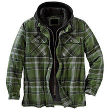 Load image into Gallery viewer, Men's Autumn Winter Jacket Plaid Hooded Long Sleeve Basic Casual Shirt Jackets  Men's Long Sleeve Soft Warm Jacket With Hood Hooded Shirt Jacket Soft Long Sleeve Outdoor Clothes For Men
