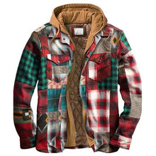 Load image into Gallery viewer, Men's Autumn Winter Jacket Plaid Hooded Long Sleeve Basic Casual Shirt Jackets  Men's Long Sleeve Soft Warm Jacket With Hood Hooded Shirt Jacket Soft Long Sleeve Outdoor Clothes For Men

