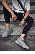 Load image into Gallery viewer, Men's Elegant Soft Sneakers Casual New Breathable Mesh Black Men Shoes Spring High Quality Tenis Shoes Lace Up Athletic Running Tennis Fashion Sneakers Comfortable Design
