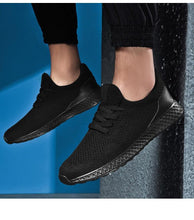 Load image into Gallery viewer, Men's Elegant Soft Sneakers Casual New Breathable Mesh Black Men Shoes Spring High Quality Tenis Shoes Lace Up Athletic Running Tennis Fashion Sneakers Comfortable Design
