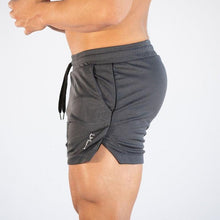 Load image into Gallery viewer, Men's Gym Training Shorts Men Sports Casual Clothing Fitness Workout Running Grid quick-drying compression Shorts Athletics Quick Dry Active Running Bodybuilding Shorts with Pockets
