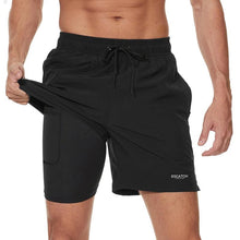 Load image into Gallery viewer, Men's Swimming Trunks with Compression Liner 2 in 1 Quick-Dry Gym Sports Shorts Swim Shorts with Pockets  Beach Swimming Trunks Quick Dry Swim Shorts with Pockets
