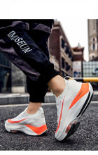 Load image into Gallery viewer, Men's Training Sports Lightweight Orange Sneakers Air Cushion Mesh Tennis Sports Shoes Outdoor Non-Slip Wear-Resistant Casual Shoes Running Walking Athletic Mens Basketball Sneakers
