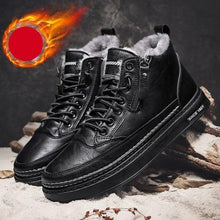 Load image into Gallery viewer, Men's Winter Cotton Shoes High-Top Fashion Casual Trend Boots Flat Shoes Winter Snow Boots Warm Ankle Booties Outdoor Work Shoes For Cold Weather Soft Comfortable Walking Brown Shoes
