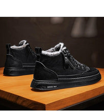 Load image into Gallery viewer, Men's Winter Cotton Shoes High-Top Fashion Casual Trend Boots Flat Shoes Winter Snow Boots Warm Ankle Booties Outdoor Work Shoes For Cold Weather Soft Comfortable Walking Brown Shoes
