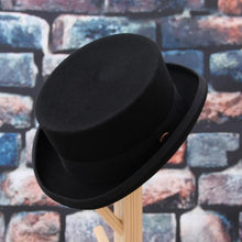 Load image into Gallery viewer, Men Simple Classic Wool Hat For Men/Women New Pork Pie Hat Men's Porkpie Breathable Hats Flat Top Men's Fedora Hat Party Costume Fedoras Black Hats

