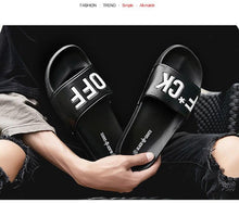 Load image into Gallery viewer, Men Slippers Unisex Bathroom Home Slides Male Couple Beach Sandals Fashion House Shoes Non-slip Flip Flops Mens Bathroom Pool Non-Slip Quick Drying Fashion Slippers

