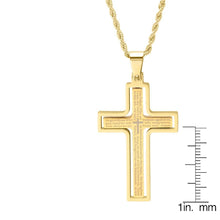 Load image into Gallery viewer, Men Stainless Steel Our Father English Prayer Rotating Cross Pendant
