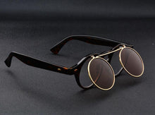 Load image into Gallery viewer, Men Vintage Flat Top Goggles Round Design Metal Retro Glasses For Men &amp; Women Flip Up Sun Glasses New Colourful Fashionable Sunglasses For Men &amp; Women
