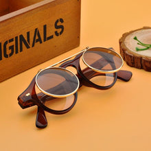 Load image into Gallery viewer, Men Vintage Flat Top Goggles Round Design Metal Retro Glasses For Men &amp; Women Flip Up Sun Glasses New Colourful Fashionable Sunglasses For Men &amp; Women
