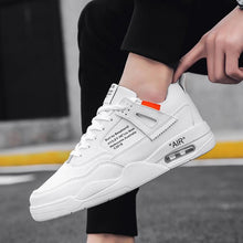 Load image into Gallery viewer, Men White Casual Leather Fashion Sneakers Breathable Sports Running Shoes Leather Running Sport Air Cushion Outdoor Training Sneakers High Quality Design
