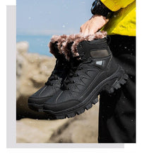 Load image into Gallery viewer, Men Winter Snow Boots Waterproof Leather Outdoor Hiqh Quality Boots Training Boots Non-Slip Warm Waterproof Mid Calf Shoes Outdoor Hiking Climbing Full Fur Lined Design
