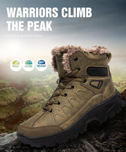 Load image into Gallery viewer, Men Winter Snow Boots Waterproof Leather Outdoor Hiqh Quality Boots Training Boots Non-Slip Warm Waterproof Mid Calf Shoes Outdoor Hiking Climbing Full Fur Lined Design

