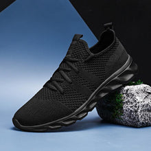Load image into Gallery viewer, Mens Black Sneakers Casual Summer High Quality Mesh Sneakers Lightweight Breathable Mesh Sneakers Fashion Tennis Breathable Walking Gym Work Sneakers
