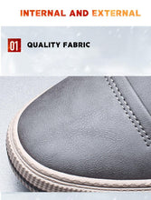 Load image into Gallery viewer, Mens Casual Winter Warm Ankle Boots Fashion Snow Boots Outdoor Footwear Black Sneakers Men's Leather Lined Warm Anti-slip Outdoor Work Shoes
