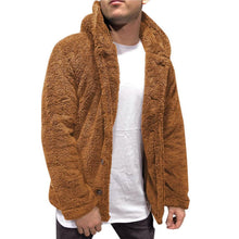 Load image into Gallery viewer, Men's Fuzzy Sherpa Hooded Solid Coat
