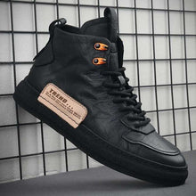Load image into Gallery viewer, Mens Handmade Sneakers Leather Breathable Dress Shoes Luxury Shoes Casual Shoes Flat Footwear Classic Black White Men Fashion Walking Leather Mens Sneakers
