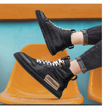 Load image into Gallery viewer, Mens Handmade Sneakers Leather Breathable Dress Shoes Luxury Shoes Casual Shoes Flat Footwear Classic Black White Men Fashion Walking Leather Mens Sneakers
