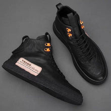 Load image into Gallery viewer, Mens Handmade Sneakers Leather Breathable Dress Shoes Luxury Shoes Casual Shoes Flat Footwear Classic Black White Men Fashion Walking Leather Mens Sneakers
