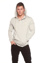 Load image into Gallery viewer, Men's Henley Style Bamboo Viscose Fleece Hoodie
