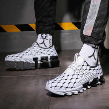 Load image into Gallery viewer, Mens Lightweight Breathable White Sneakers Casual Spring New Fashion Comfortable Walking  Slip-On Sneakers Breathable Fashion Athletic Gym Casual Tennis Sneakers Modern Design Shoes

