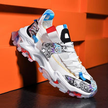 Load image into Gallery viewer, Mens Luxury Sneakers Casual Sports Trainer Race White Shoes Fashion Running Modern Sneakers Autumn Breathable Trendy Mens Walking Casual Sneakers
